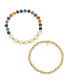 ფოტო #1 პროდუქტის Multi Color Quartz Godmama Stone and Beaded Stretch Bracelet Set