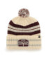 Men's '47 Natural Texas A&M Aggies Hone Patch Cuffed Knit Hat with Pom