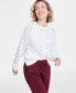 Women's Cable-Knit-Mesh Crewneck Long-Sleeve Sweater, Created for Macy's