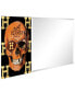 "Designer Skull" Rectangular Beveled Mirror on Free Floating Printed Tempered Art Glass, 24" x 48" x 0.4"