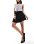 Фото #3 товара Mango pleated tailored mini skirt in black