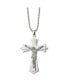 ფოტო #1 პროდუქტის Polished Large Crucifix Pendant on a Ball Chain Necklace
