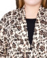 Фото #4 товара Plus Size Puff Print 3/4 Sleeve 2-Fer Top