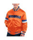 ფოტო #1 პროდუქტის Men's Orange Distressed Denver Broncos Gridiron Classics Home Game Satin Full-Snap Varsity Jacket