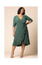 Фото #2 товара Plus Size Whimsy Ruffled Midi Wrap Dress