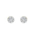Round Cut Natural Certified Diamond (0.34 cttw) 14k Yellow Gold Earrings Medi Cluster Design