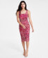 Women's Sleeveless Mesh Square-Neck Midi Dress, Created for Macy's