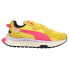 Фото #1 товара Puma Wild Rider Vintage Lace Up Womens Yellow Sneakers Casual Shoes 384591-05