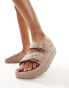 Фото #3 товара Truffle Collection double strap rubber footbed sandals in brown