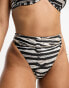 South Beach – Mix & Match – Bikinihose im V-Design mit Zebramuster und hoher Taille