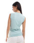 ONLY asymmetric knot tank top in light turquoise