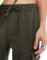 ONLY & SONS linen mix tapered fit cargo in khaki