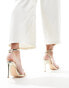 Glamorous bow barely there heeled sandals in gold