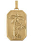 Фото #1 товара Esquire Men's Jewelry palm Tree Dog Tag Pendant in 14k Gold-Plated Sterling Silver, Created for Macy's
