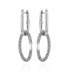 Фото #1 товара Silver-Tone Glass Stone Double Link Oval Hoop Drop Earrings