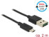 Delock 83850 - 2 m - USB A - Micro-USB B - USB 2.0 - 480 Mbit/s - Black