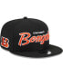 Фото #1 товара Men's Black Cincinnati Bengals Main Script 9FIFTY Snapback Hat