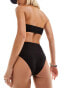 Monki mix and match high leg waist bikini bottom in black