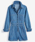 ფოტო #5 პროდუქტის Women's Denim Long-Sleeve Utility Romper, Created for Macy's