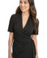 Фото #4 товара Women's Side-Ruched Short-Sleeve Tulip-Hem Dress