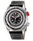 ფოტო #1 პროდუქტის GV2 Men's Contasecondi Black Leather Automatic Strap Watch 43 mm