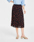ფოტო #3 პროდუქტის Women's Printed Pleated A-Line Midi Skirt, Created for Macy's