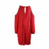 Фото #3 товара Thalia Sodi Women's Cold Shoulder Blouson Halter Dress Embellished Red M