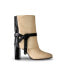 Фото #3 товара Women's Ivory & Black Premium Leather Boots Nat By