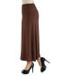 Women Elastic Waist Solid Color Maxi Skirt