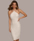 ფოტო #4 პროდუქტის Women's Sequined Halter Sheath Dress