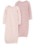 Фото #3 товара Baby Rainbow 2-Pack PurelySoft Sleeper Gowns NB