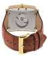 ფოტო #3 პროდუქტის Men's Avenue of Americas Intravedere Brown Leather Watch 44mm