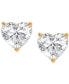 ფოტო #7 პროდუქტის Certified Lab Grown Diamond Heart-Cut Stud Earrings (4 ct. t.w.) in 14k Gold