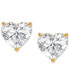 Фото #7 товара Certified Lab Grown Diamond Heart-Cut Stud Earrings (4 ct. t.w.) in 14k Gold