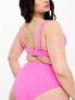 ASOS DESIGN Curve mix and match high waist bikini bottom in bright pink