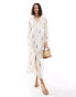 Фото #1 товара Never Fully Dressed balloon sleeve maxi dress in cream