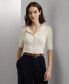 ფოტო #1 პროდუქტის Women's Rib-Knit Polo Cardigan Top