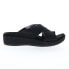 Фото #1 товара Spenco Oasis 20194 Womens Black Leather Slip On Wedges Sandals Shoes 8.5