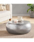 Hammered Aluminum Drum Coffee Table