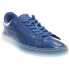 Puma Basket Patent Ice Fade Mens Blue Sneakers Casual Shoes 363094-02