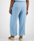 Plus Size Chambray High Rise Wide Leg Pants, Created for Macy's