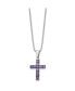 Square CZ Cross Pendant Box Chain Necklace