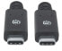 Фото #3 товара Manhattan USB-C to USB-C Cable - 2m - Male to Male - Black - 5 Gbps (USB 3.2 Gen1 aka USB 3.0) - 3A (fast charging) - Equivalent to USB315CC2M - SuperSpeed USB - Lifetime Warranty - Polybag - 2 m - USB C - USB C - USB 3.2 Gen 1 (3.1 Gen 1) - 5000 Mbit/s - Black