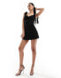 ASOS DESIGN sweetheart neck softline mini dress with bow detail straps in black