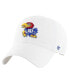 Фото #1 товара Men's White Kansas Jayhawks Clean Up Adjustable Hat