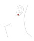 ფოტო #2 პროდუქტის Set Of 3 Clear Red Black .925 Sterling Silver Round 8MM Glittering Pave Crystal Disco Ball Red Stud Earrings for Women Teens