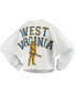 ფოტო #8 პროდუქტის Women's White West Virginia Mountaineers Raw Hem Cropped Long Sleeve T-shirt