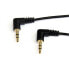 StarTech.com 1 ft Slim 3.5mm Right Angle Stereo Audio Cable - M/M - 3.5mm - Male - 3.5mm - Male - 0.3 m - Black