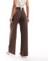 ASOS DESIGN wide leg tailored trousers in brown