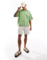 ASOS DESIGN boxy oversized linen blend shirt with revere collar in green grün, XS - Chest 36 - фото #3